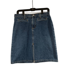 Tommy Jeans Vintage Denim Skirt Blue Cotton Front Slit Size 9 Tommy Hilfiger