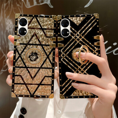 Glitzer Hülle Diamant Ring Halter Cover für Huawei P50 P40 P30 Lite Mate 50 Pro