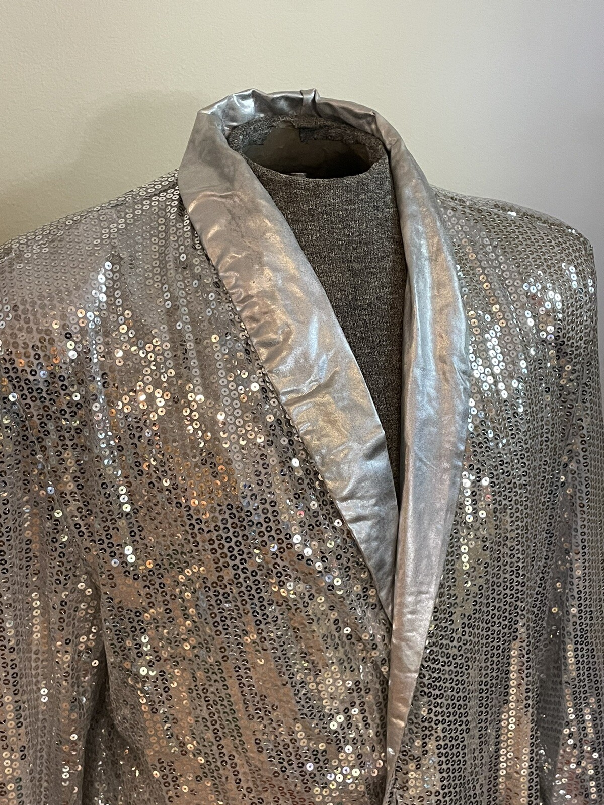 Silver Sequin Blazer Dinner Jacket - image 3