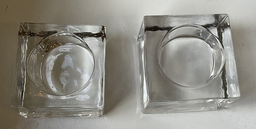 Kosta Boda Ice Cube Block Votive/Tealight Candle Holder Swedish Clear Crystal - Picture 2 of 7