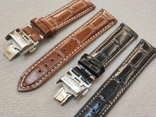 20mm Longines Leather Strap with deployment watch Buckle stainless steel