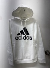 PICK SIZE - NWT adidas Women's White with Black Logo Fleece Sweatshirt - HM1906