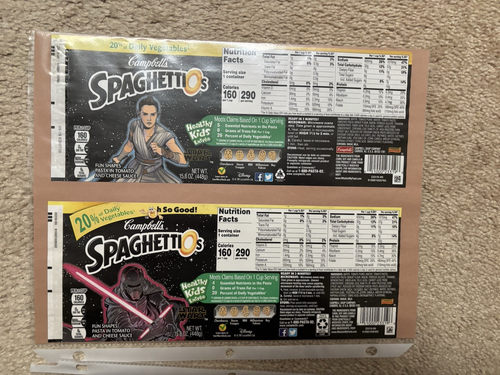 10 ETICHETTE LATTINE ZUPPA E SPAGHETTI STAR WARS SOLO - Foto 5 di 7