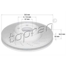 TOPRAN 2X Disque De Frein Avant Ø322 Perforé Pour Mercedes-Benz E-Class T-Model