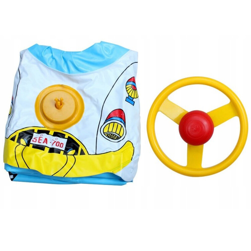 W/ Horn Inflatable Car Baby Swimming Ring Toddler Pool Float Seat Boat