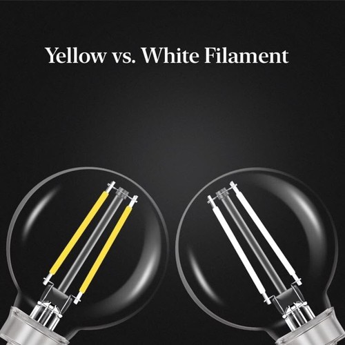 Feit White Filament G16.5 E12 Filament LED Bulb Soft White 60W 2-ct (2-Pack) - Picture 8 of 8
