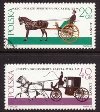 Poland 1965 Horse-drawn Carriages, Lancut Museum Mi 1644-45