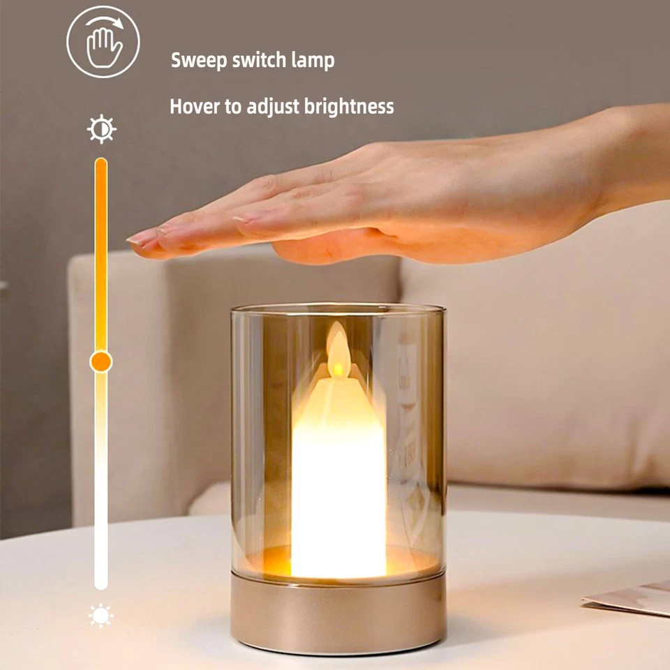 Touch control candle night light enhancing atmosphere light 5V USB rechargeable - image 2 of 4