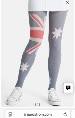 Pretty Polly Aussie Tights One-Size Australian Flag Hosiery Blue Red White Stars