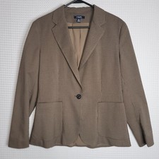 EUC VTG CHAPS Women's Sz 12 Light Brown Hounds Tooth Sports Jacket Button Notch