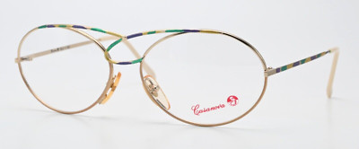 CASANOVA Brille LC17 C17 54/18 Vintage Gold Bunt  Oval Kunstvolle Brauenlinie M