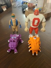Vintage Real Ghostbusters Action Figures Lot Of 4, Mini Traps, Tackle Ghost