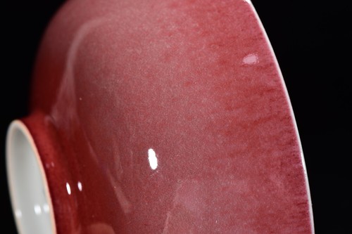 Ciotola porcellana smaltata rossa dipinta a mano cinese da collezione - Foto 7 di 9