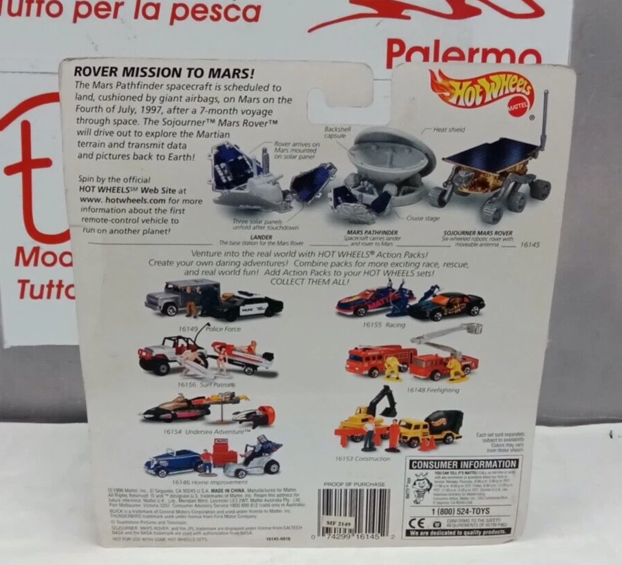 HOTWHEELS 1/64 ACTION PACK ROVER MISSION TO MARS  1996 MADE IN CHINA - Immagine 2 di 2