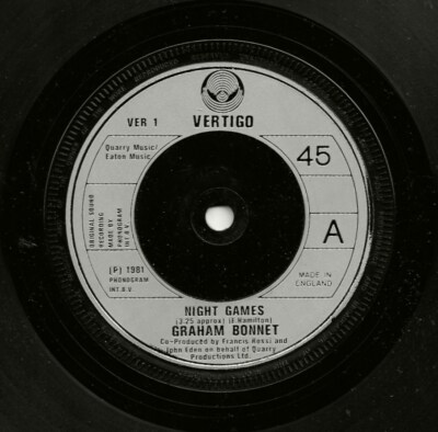 Graham Bonnet - Night Games  - 7'' vinyl single 1990s
