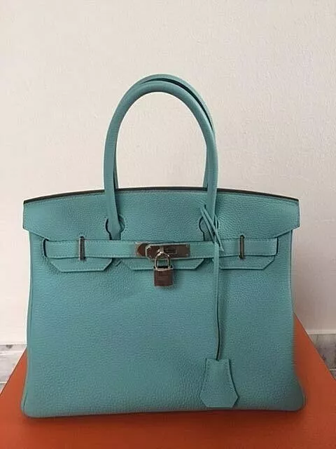 HERMES Togo Birkin 30 Bleu Atoll 1185556