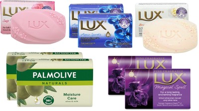 10-12er Pack Seife je 80-100g aus 4-5 Sorten Aqua, Rose, Kamille,Olive m.vers.Öl