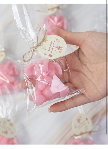 24 Pink Elephant Soap Party Reveal Girl Baby Party Favors Baptism Bags Tags Gift - Picture 5 of 5