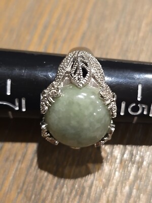 Jade 925 Sterling Silver  Garnet Gem. Butterfly Accents And A Matching Pendant. 