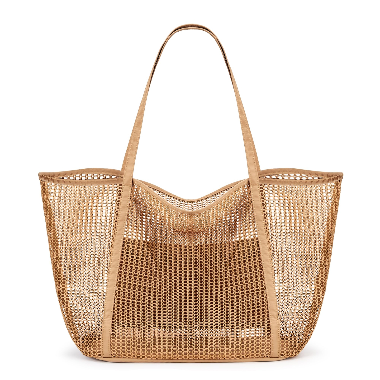 KALIDI FANCY FOREST Beach Mesh Tote Bag for Women 27L Grocery Shoulder Handbag