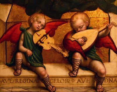 Defendente Ferrari - Madonna Con Il Bambino, Angeli Musicanti - 17'' x 22'' Print