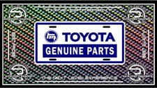TOYOTA TEQ GENUINE PARTS  LICENSE PLATE BLUE & WHITE  12'X6'' ( VINYL DESIGN )
