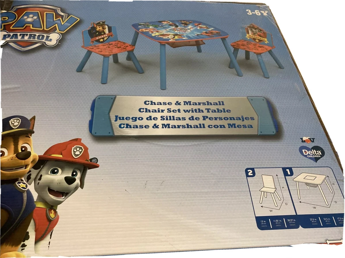 Kids paw patrol table and chairs cheap