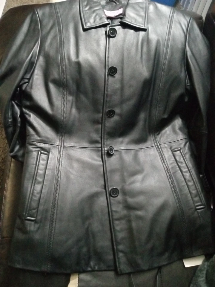 Excelled Black Leather Jacket w/removable lining Sz. M - Image 2 of 4
