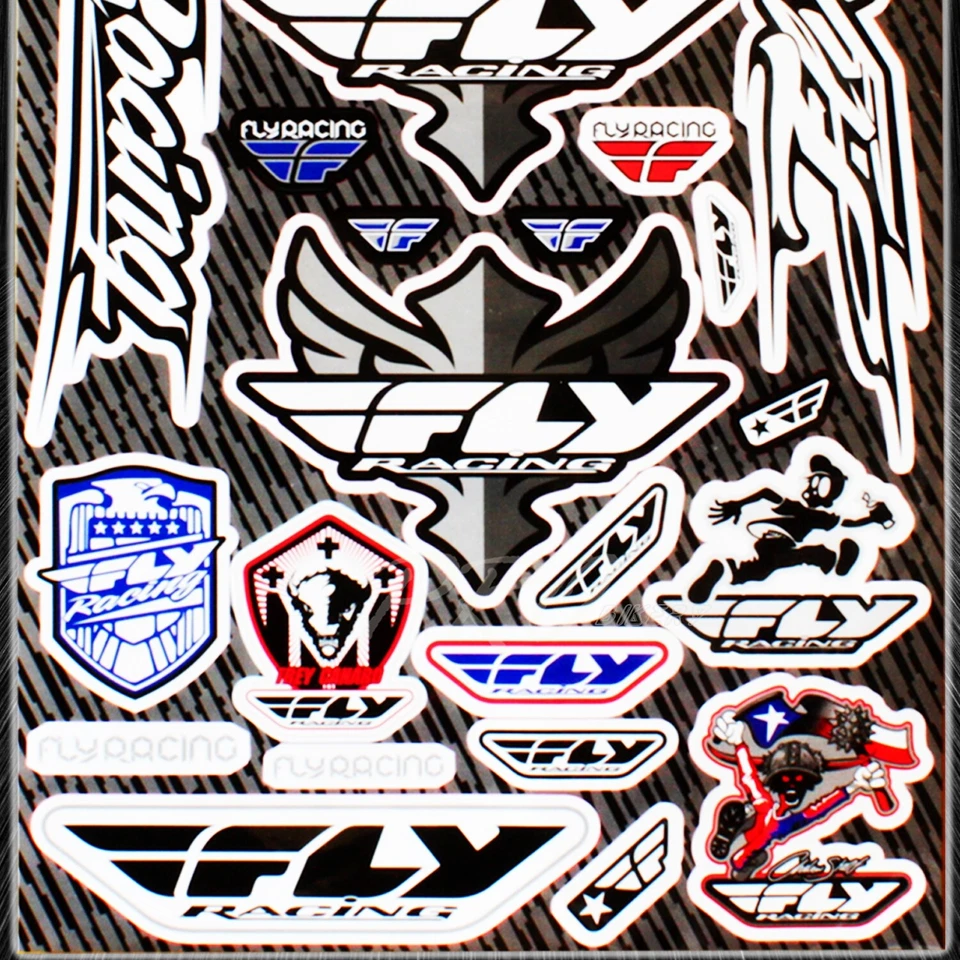 MOTOCROSS MOTORCYCLE DIRT BIKE ATV HELMET SPONSOR LOGO STICKER SHEET DECAL #IVR4 - Image 3 of 3