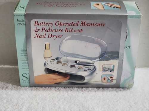 NEW SPA ESSENTIALS BATTERY OPERATED MANICURE & PEDICURE KIT W/ NAIL DRYER - Picture 7 of 9