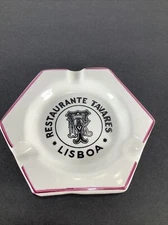 Collectible “ Lisboa Restaurants Tavares Ceramic Ashtray/Trinket Dish~ Waterbery