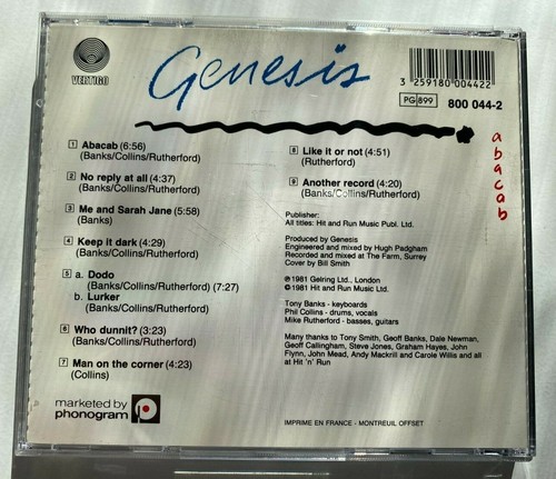 CD Genesis Abacab Phonogram Records - Bild 2 von 4
