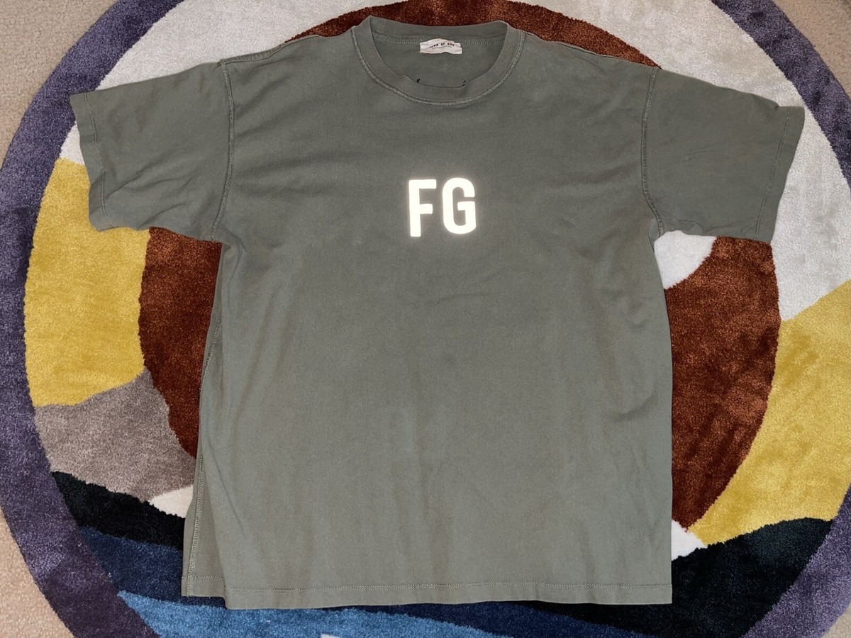 Fear of God 6th Sixth Collection FG Logo T-Shirt Olive Green Size