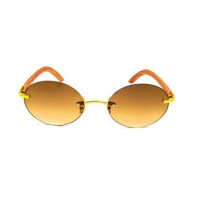 Gafas De Sol Lentes Para Humbres Sunglasses Brown Lens Gold Frame Hip Hop Migos