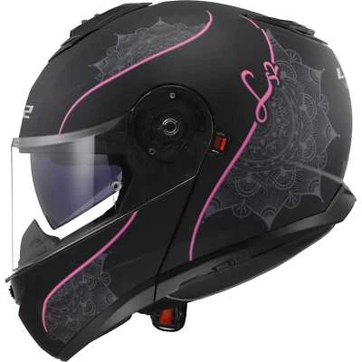 LS2 HELMETS LS2 Strobe 2 lux FF908 - Matt Black Pink- Casco Modulare *