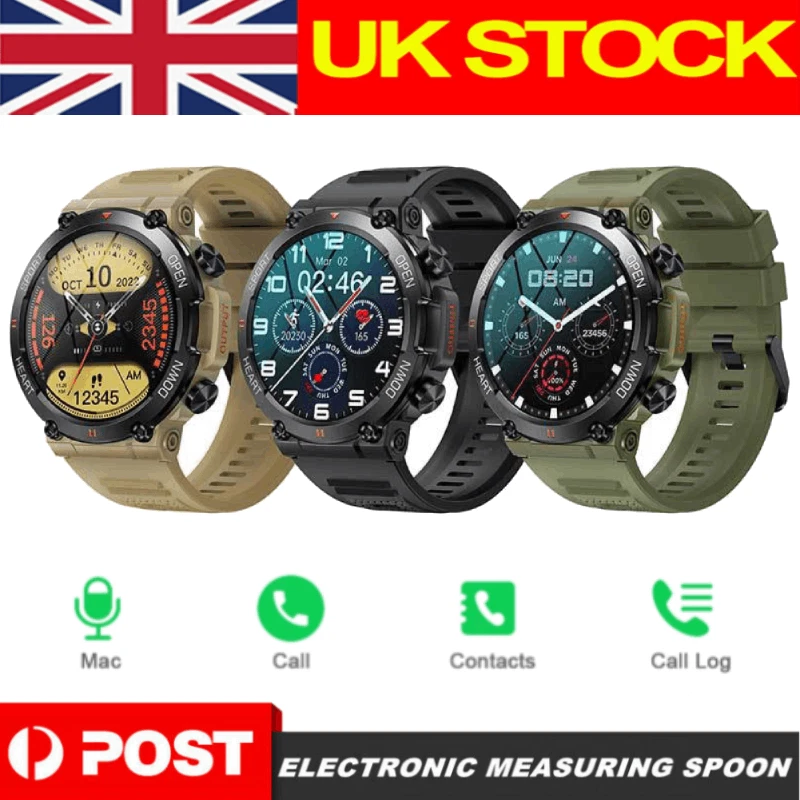 Smart Watch Military Long Battery Life Make Calls Fitness Tracker Sports Watch
