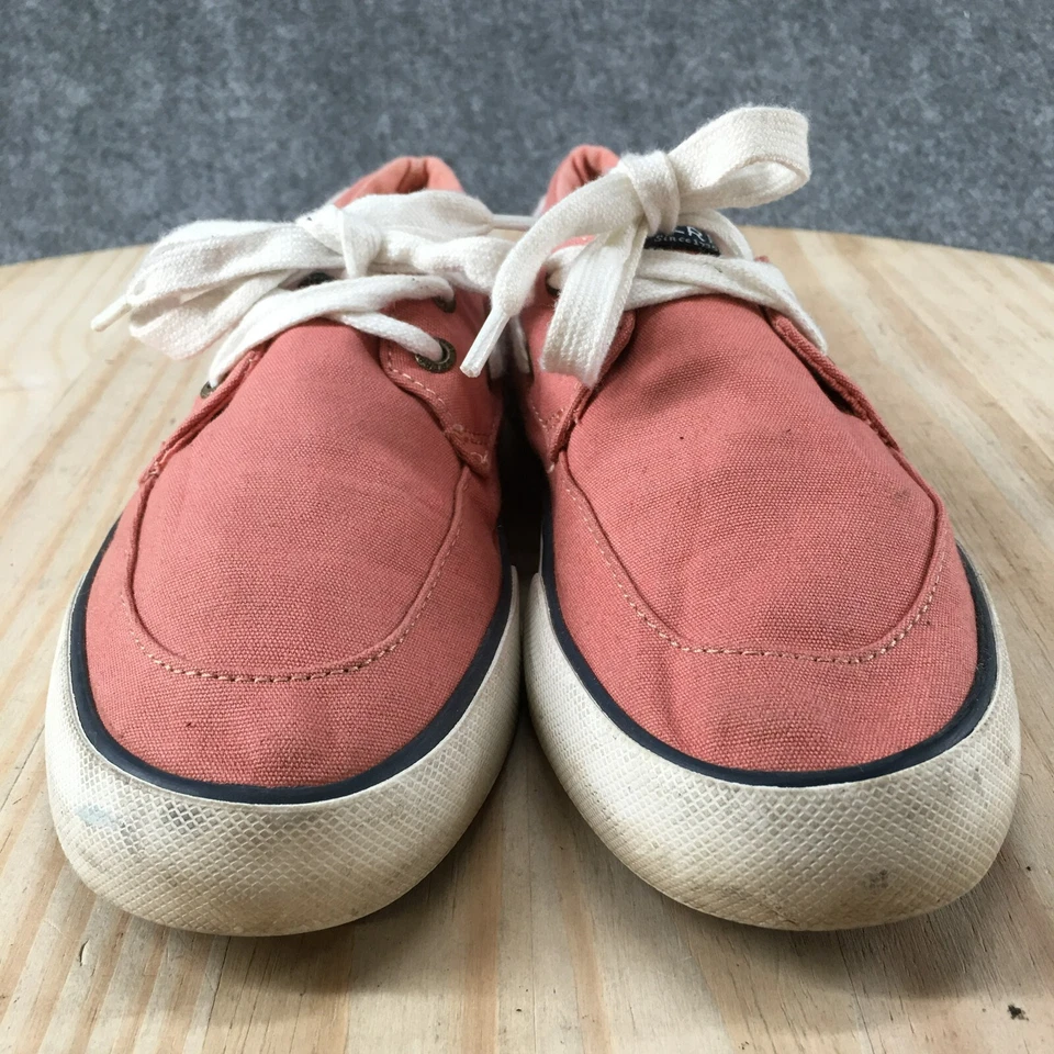 Sperry Top Sider Boat Shoes Womens 9 Pink Canvas Lace Up Slip On Low STS83189 - Image 4 of 4