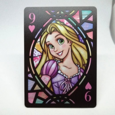 Rapunzel Tangled 9 Heart Disney princes Stained glass playing card trump