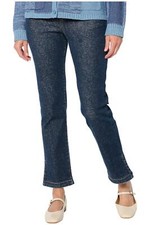 LOGO by Lori Goldstein Women's Ankle Length Denim Pants Drk Wash
