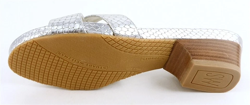 Stuart Weitzman Bandito Silverbali Serpente Designer Fermacapelli Sandali 7 - Immagine 4 di 4