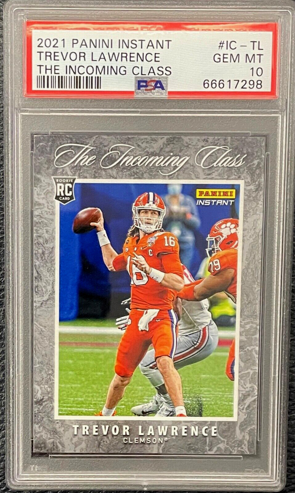 2021 Panini Instant NFL IC-TL Trevor Lawrence /6610 Rookie Incoming Class PSA 10
