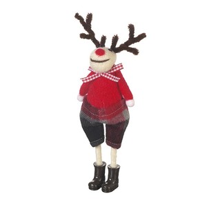 Decorazioni Natalizie Jeans.Con Renna Rudolph Maglione Rosso Jeans E Stivali In Piedi Decorazione Di Natale Ebay