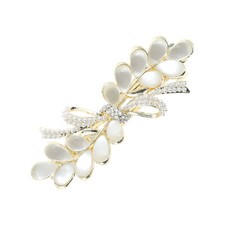 Wisteria Flower French Barrette Hair Clips for Home Gold Tone White 1 Pc