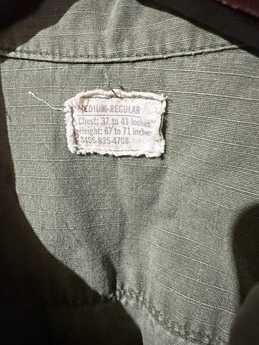 VINTAGE US Army Coat Mans Culla Con Rip-Stop OG 107 Classe 1 Med Reg 82 Aviotrasportata NOMINATA - Foto 6 di 7