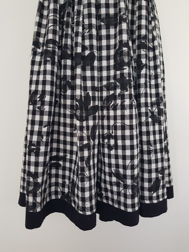 Vintage Rock schwarz weiß Midi Gingham Gr. 8 kariert Landhaus gefüttert 50er Style - Bild 6 von 12