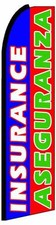 BILINGUAL INSURANCE Banner Flag Sign Display Only Flutter Swooper Feather 3' Wid