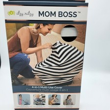 Itzy Ritzy Mom Boss 4-in-1 Multi Use Cover, BRAND NEW SEALED Black/White Stripe
