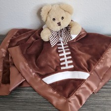 Bearington Baby Football Touchdown Lovey 15" Teddy Bear Satin Security Blanket