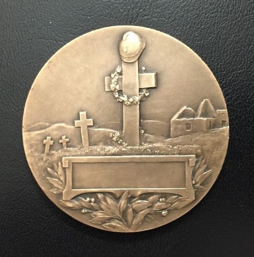 WW1 DISASTER FRENCH COMMEMORATIVE BRONZE MEDAL / M74 - Picture 2 of 7