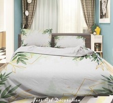 3D Bamboo Leaves Pattern Green Quilt Cover Set Duvet Cover Bedding Pillowcases